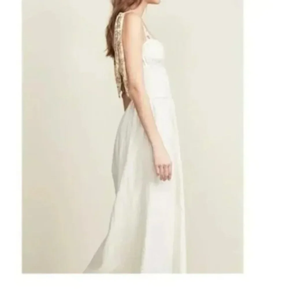 Free People Santorini Linen Dress in Ivory. - Picture 4 of 10